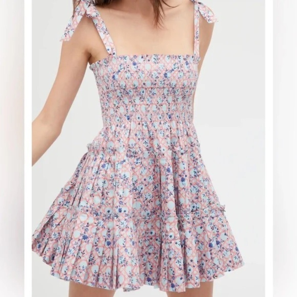 Hill House Home Ribbon Charlotte Nap Dress Pink Vine size Small - Picture 4 of 4